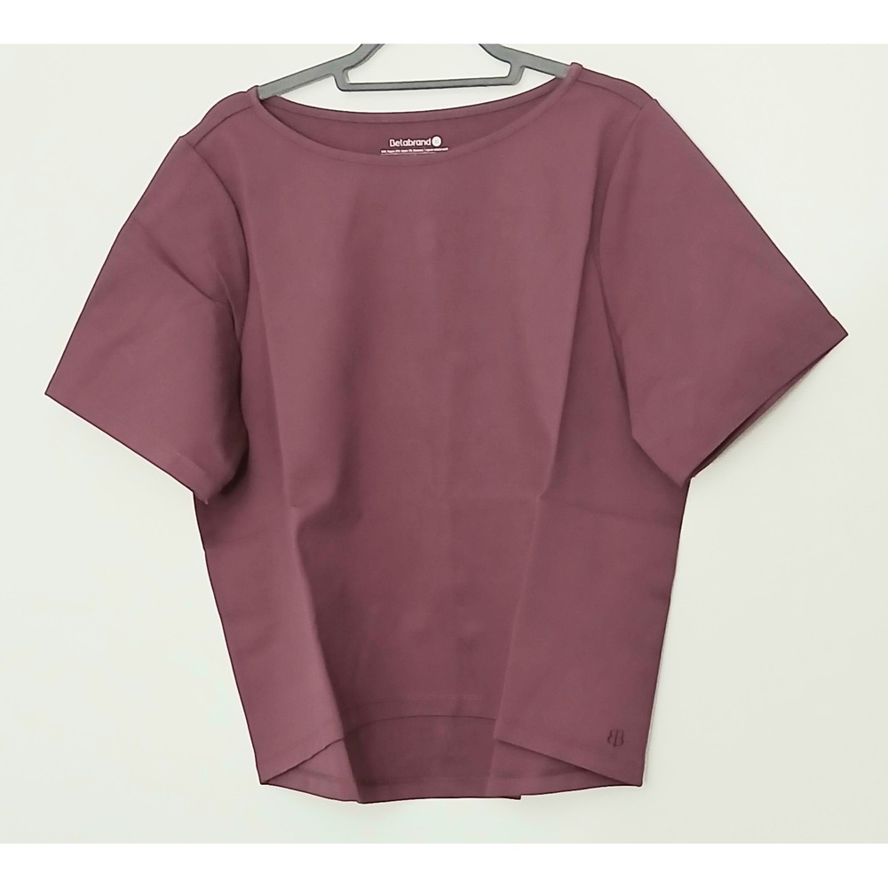 Betabrand Top Women's Size XL Mauve Boxy Short Sleeve Hi-Low Hem Pullover NEW